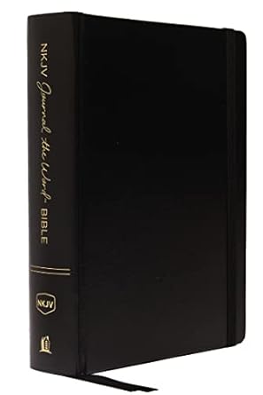 NKJV, Journal the Word Bible, Large Print, Hardcover, Black, Red Letter Edition: Reflect, Journal, or Create Art Next to Your Favorite Verses
