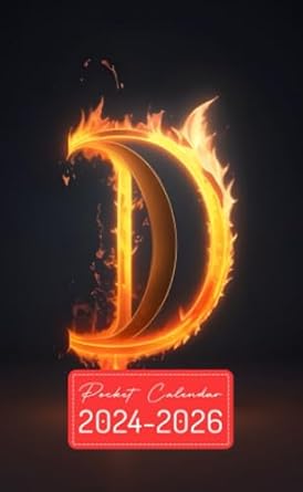 Pocket Calendar 2024-2026: Two-Year Monthly Planner for Purse , 36 Months from January 2024 to December 2026 | Minimalistic 2D rendering | Letter D