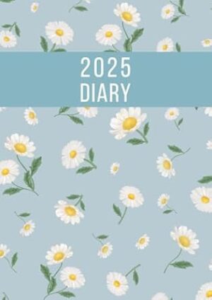 2025 A4 Page A Day: One Page Per Day Daily Diary Planner & Organiser for 365 Days, dated from Jan 2025 to Dec 2025, Fully Lined Journal Notebook with Calendars, To-Do List and Notes | Daisy Flowers