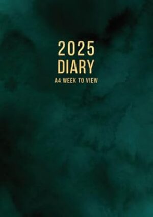 2025 A4 Week to View: A4 Planner Week to View Diary for 52 weeks, dated from Jan 2025 to Dec 2025, A4 Weekly Personal Organiser with Calendars, To-Do List and Notes | Green Marble