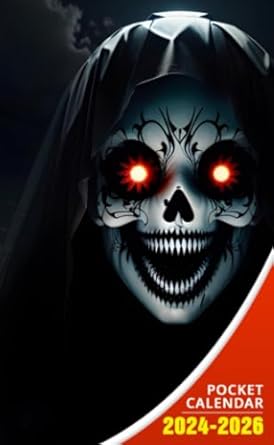 Pocket Calendar 2024 - 2026 With Moon Phase: Three-Year Monthly Planner for Purse , 36 Months from January 2024 to December 2026 | Unique ghost | Horror Halloween style