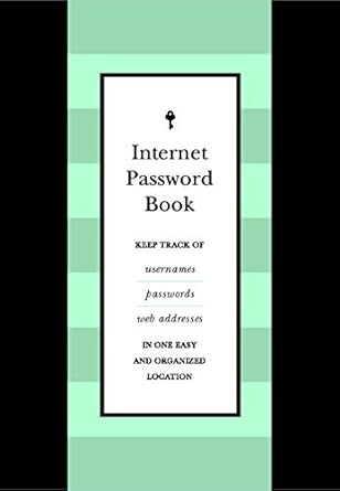 Internet Password Book: Keep Track of Usernames, Passwords, and Web Addresses in One Easy and Organized Location: 9