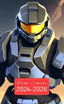Pocket Calendar 2024-2026: Two-Year Monthly Planner for Purse , 36 Months from January 2024 to December 2026 | Destiny Halo armor inspired