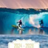 Pocket Calendar 2024-2026: Two-Year Monthly Planner for Purse , 36 Months from January 2024 to December 2026 | Surfer carving | Deep blue ocean | Sunset