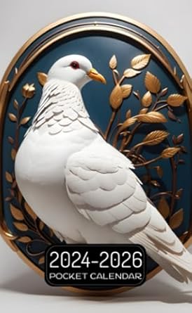 Pocket Calendar 2024-2026: Two-Year Monthly Planner for Purse , 36 Months from January 2024 to December 2026 | Pigeon logo