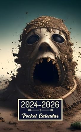 Pocket Calendar 2024-2026: Two-Year Monthly Planner for Purse , 36 Months from January 2024 to December 2026 | Disgusting background | Dirt | Spit | Phlegm