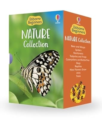 Usborne Beginners Nature 10 Books Box Set Collection (Reptiles, Rainforests, Trees, How Flowers Grow, Spiders, Bugs, Ants & MORE!)