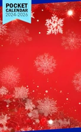Pocket Calendar 2024 - 2026 With Moon Phase: Three-Year Monthly Planner for Purse , 36 Months from January 2024 to December 2026 | Christmas background pattern | Colorful xmas decorations