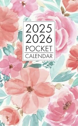 pocket calendar 2025-2026: 2-Year Small Size Monthly Planner for Purse | Floral Cover