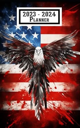 2023-2024 Planner | 16 Month Weekly Planner / Monthly Calendar | 80 Weekly Notes Pages | American Flag