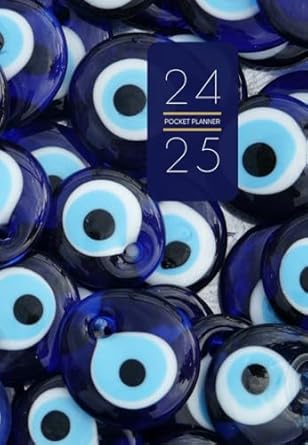Evil Eye Pocket Calendar Planner 2024-2025 | 24-Month JANUARY 2024 - DECEMBER 2025 | Two-Year Monthly Planner| Compact planner for Purse | Small Agenda