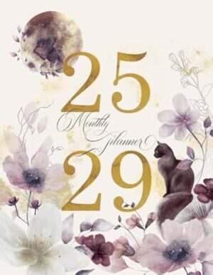 2025-2029 Monthly Planner: 5 Year Calendar Organizer [Black Cat]