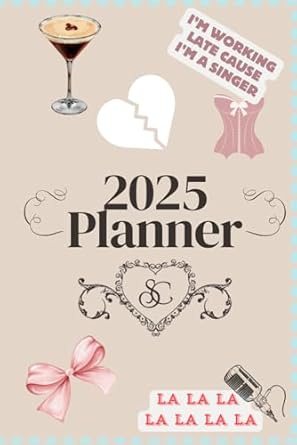 2025 Monthly and Weekly Planner, Calendar, Sabrina C Inspired Planner with song quotes, Gift for Carpenter
