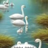 Pocket Calendar 2024-2026: Two-Year Monthly Planner for Purse , 36 Months from January 2024 to December 2026 | Photorealistic scene | Baby swans playing instruments