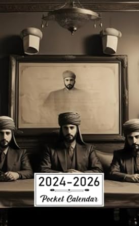 Pocket Calendar 2024-2026: Two-Year Monthly Planner for Purse , 36 Months from January 2024 to December 2026 | Ottoman men | Faceless | Fez on head