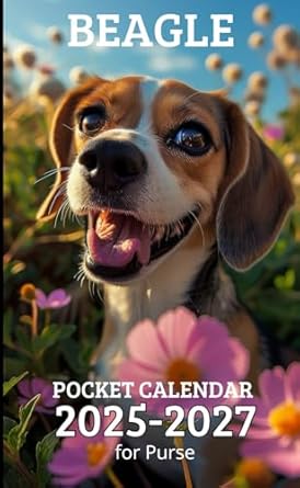 2025-2027 POCKET CALENDAR: 2 Year Pocket Planner January 2025 - December 2026 | Cute Beagle Cover Design