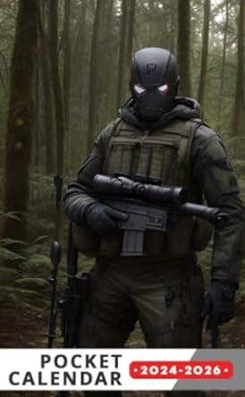 Pocket Calendar 2024 - 2026 With Moon Phase: Three-Year Monthly Planner for Purse , 36 Months from January 2024 to December 2026 | Bundeswehr sniper | Ironman superhero