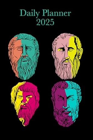 Daily Planner 2025 - Stoic Philosophy Design: 2025 Calendar with daily, weekly and monthly sections, January to December 2025, additional project planning overview and sections for goals and notes
