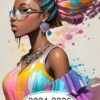 Pocket Calendar 2024-2026: Two-Year Monthly Planner for Purse , 36 Months from January 2024 to December 2026 | African girl illustration | Splash and ... effect | Low-poly | Retro aesthetic