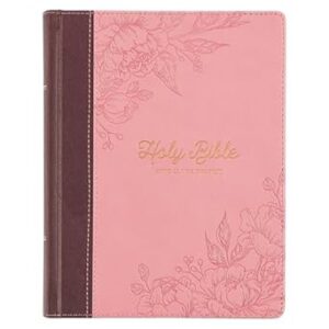 KJV Holy Bible, Note-taking Bible, Faux Leather Hardcover - King James Version, Brown/Pink