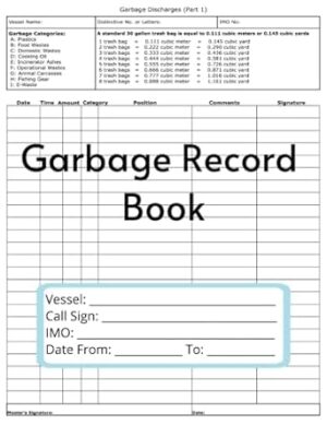 Garbage Record Book: Garbage Log