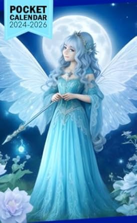 Pocket Calendar 2024 - 2026 With Moon Phase: Three-Year Monthly Planner for Purse , 36 Months from January 2024 to December 2026 | Magical fairy illustration | Luna | Enchanted garden