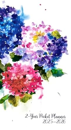2025-26 Hydrangeas 2-Year Pocket Planner (24-Month Calendar)