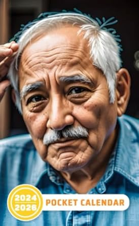 Pocket Calendar 2024 - 2026 With Moon Phase: Three-Year Monthly Planner for Purse , 36 Months from January 2024 to December 2026 | Old man