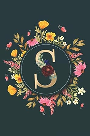 Letter S Notebook: Initial Monogram Letter S Journal - Pretty Personalized Lined Notebook For Kids, Girls, Women. ruled notebook Size 6 x 9 inches - 120 Pages