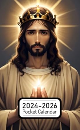 Pocket Calendar 2024-2026: Two-Year Monthly Planner for Purse , 36 Months from January 2024 to December 2026 | Jesus Christ | Hope and light