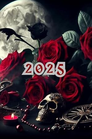 Gothic weeklay planner 2025: Book Calendar 2025, Gothic, Skull, with dark quotes, 53 weeks, Notes, Reflections