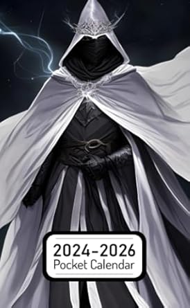 Pocket Calendar 2024-2026: Two-Year Monthly Planner for Purse , 36 Months from January 2024 to December 2026 | DnD twilight cleric | Male figure
