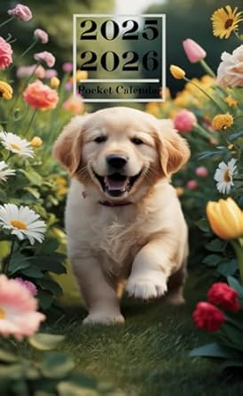 pocket calendar 2025-2026: Monthly Planner For Purse Small Size 2-Year Agenda From January 2025 To December 2026 with Inspirational Quotes / Dog cover