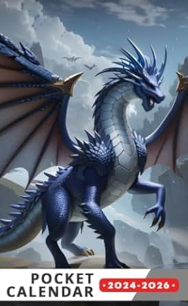 Pocket Calendar 2024 - 2026 With Moon Phase: Three-Year Monthly Planner for Purse , 36 Months from January 2024 to December 2026 | Mythical dragon-like creature | Northern European tradition