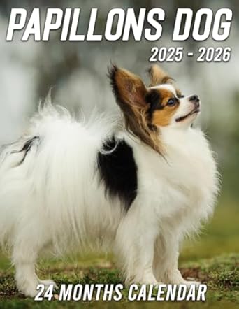 Papillons Dog Calendar 2025 - 2026: Spread Joy and Stay Organized with a 24-Month Planner with US Holidays - Ideal for Gifting or White Elephant Parties, Perfect Christmas Gift