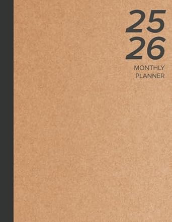 2025-2026 Monthly Planner: Large, Simple Two Year Calendar & Schedule Organizer (January 2025 through December 2026) - Kraft Brown Cover