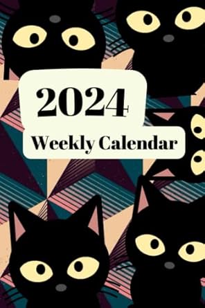 2024 Weekly Calendar, Planner, Notebook, 126 Pages, for Cat Lovers