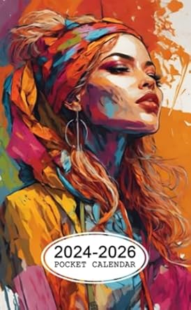 Pocket Calendar 2024-2026: Two-Year Monthly Planner for Purse , 36 Months from January 2024 to December 2026 | Colorful images | Colorful people