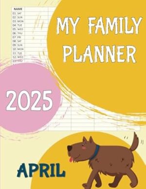 MY family planner 2025: Big Grid Family Organizer - 12- Month Planning Calendar for Mom, Plan Your Life Calendars for 5 Columns