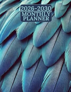 Five Year Monthly Planner 2026-2030: Agenda Calendar from January 26 to December 30 and one month on two pages in A4 format