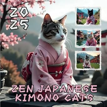 Zen Japanese Kimono Cats Calendar 2025: 12 Months of Zen Japanese Kimono Cats from Jan 2025 to Dec 2025, Square 8.5 x 8.5 Inches Gift For Organizing & Planning