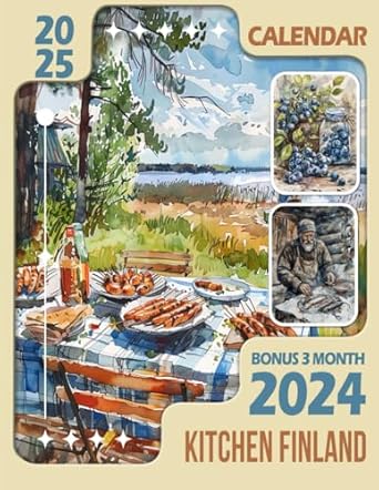 Kitchen Finland Calendar 2025: 15-Month Covering Oct 2024 to December 2025, Bonus 3 Months 2024 ,with Holidays, Large Note Sections, Great Gift For Organizing & Planning