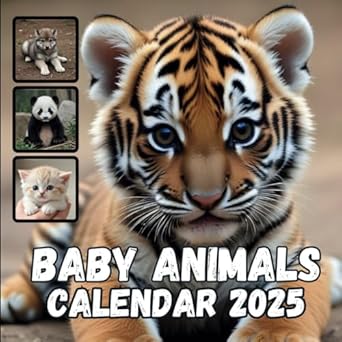 Baby Animals Calendar 2025: 12 Months of Baby Animals from Jan 2025 to Dec 2025, Square 8.5 x 8.5 Inches Gift For Organizing & Planning