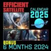 Efficient Satellite Calendar 2025: 18 Months Magic Satellite Photography 2025 From January to December, Bonus 6 Months 2024, Thick Sturdy Paper Giftable for Your Friend, Family