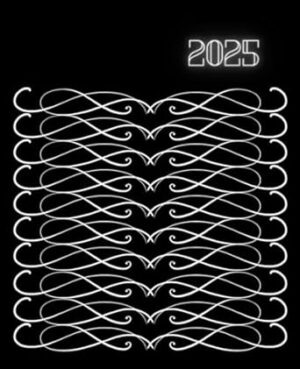 2025 Month To View Diary Organser Black Swirl: Monthly Planner Calendar Booklet