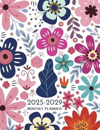 2025-2029 Monthly Planner: Two Pages Per Month Five-year Calendar Schedule Organizer From January 2025 to December 2029