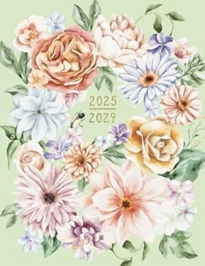 2025-2029 Monthly Planner: 5 Year Calendar Organizer [Spring Flower]