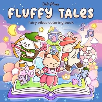 Fluffy Tales: Fairy Vibes Coloring Book for Adults and Teens Featuring Cute and Fuzzy Animals in Magical Scenes for Relaxation