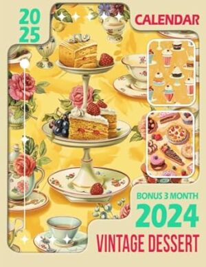 Vintage Dessert Calendar 2025: From Oct 2024 to Dec 2025 with 15 Months and Vintage Photography for Organizing & Planning| Perfect Gift for Birthday, All Holiday