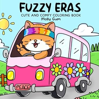 Fuzzy Eras: Cute and Comfy Coloring Book for Adults and Teens with Relaxing Retro Scenes and Adorable Animals Characters